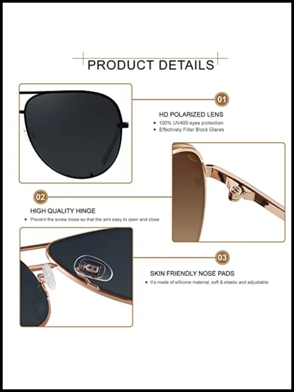 Oversized Aviator Sunglasses for Women Men Large Metal Frame UV400 Protection